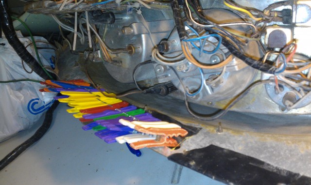 tableau,bord,restauration,colle,cable